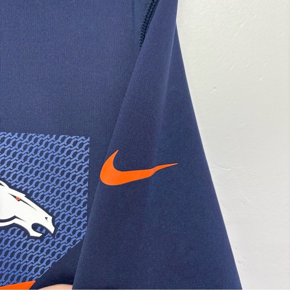 Nike NFL Denver Broncos Men's Hoodie Navy Blue Athletic Activewear Therma Fit S - Picture 4 of 10